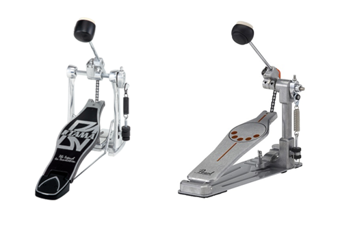 Tama HP30 avec socle pliable et Pearl P-930 Longboard avec une seule potence latérale